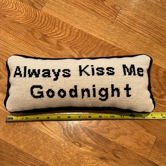 Pillow with insert black velvet back - cream embroidered front